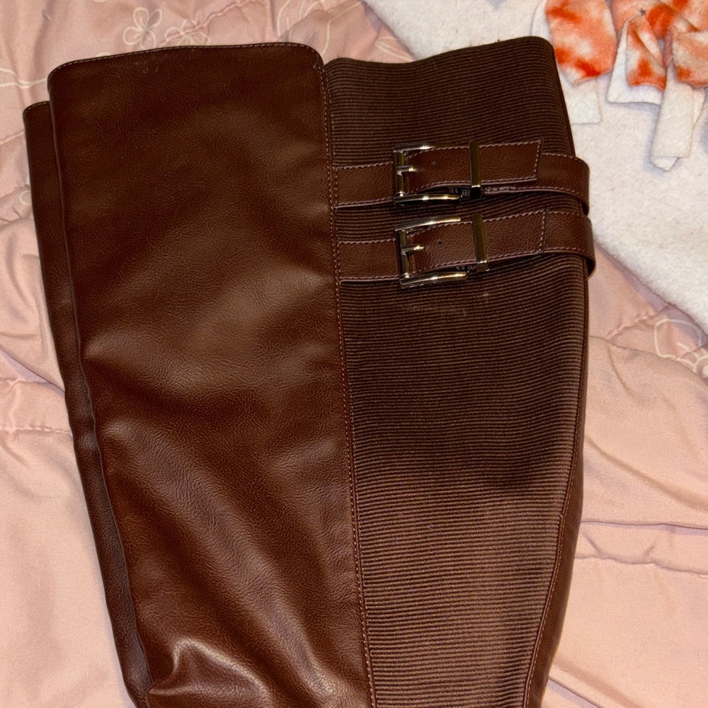 Torrid Knee Boots with Buckle Brown Size 9 Plus Size Women’s Tall NEW - Picture 5 of 14
